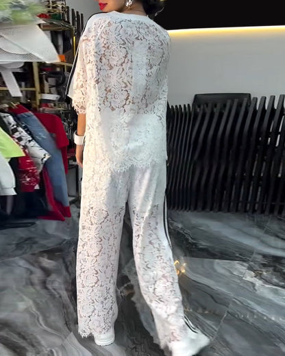 Fashionable Lace - Spliced Suit