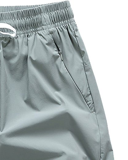 Men Elastic Waist Pocket Quick-Dry Ice Silk Sports Shorts