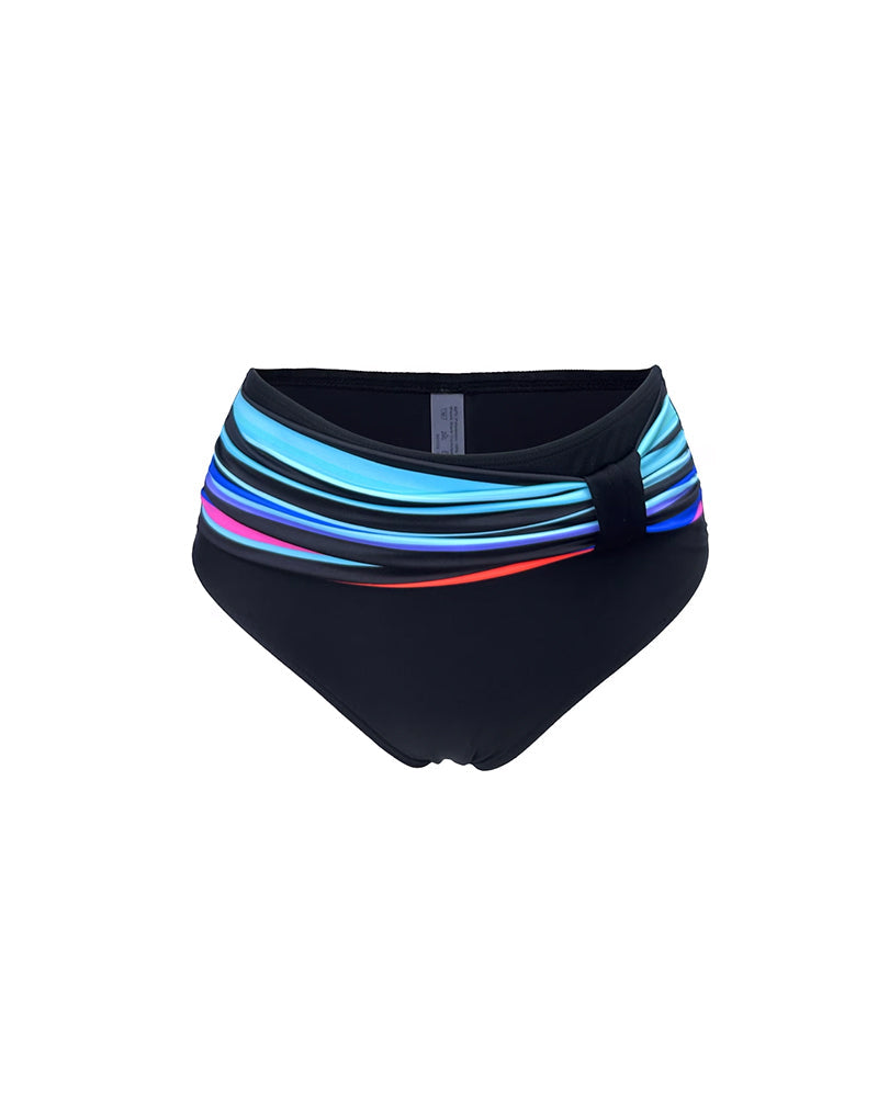 Rainbow Striped Color-Blocked Two-Piece Printed Bikini