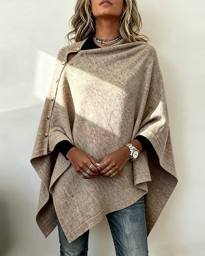 Stylish Cape-Style Asymmetrical Sweater