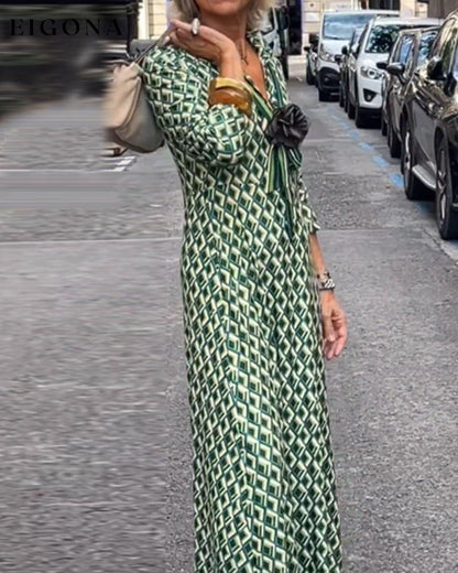 V Neck Printed Maxi Dress 2023 f/w 23BF casual dresses Clothes Dresses spring