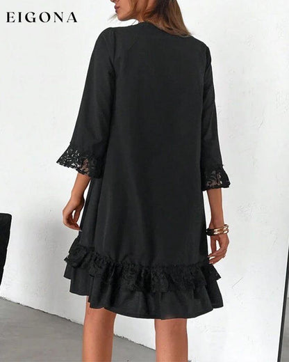 Elegant dress with lace panels 2023 f/w 23BF casual dresses Clothes Dresses spring