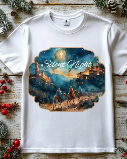 Men's Three Wise Men Silent Night T-shirt Christmas Men's Christmas Summer Three wise men