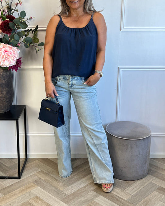 Braided Strap Drape Cami Top