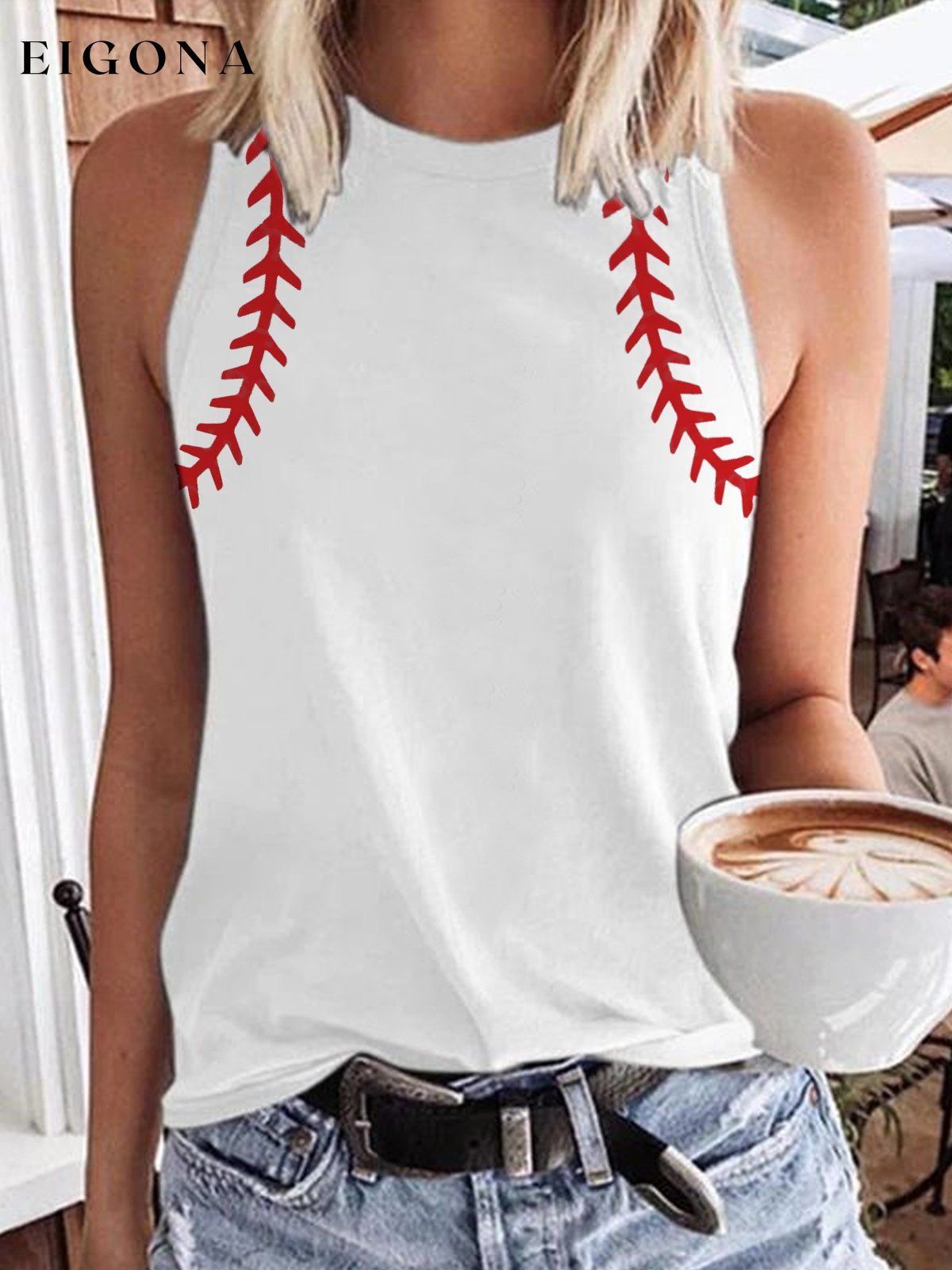 Women's Baseball Softball Lover Sleeveless Tee ball print