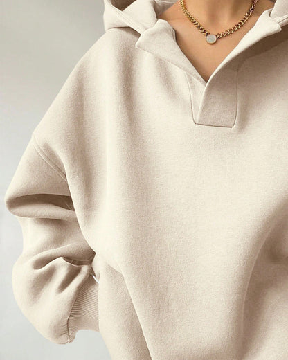 Casual Solid Color Loose Hoodie