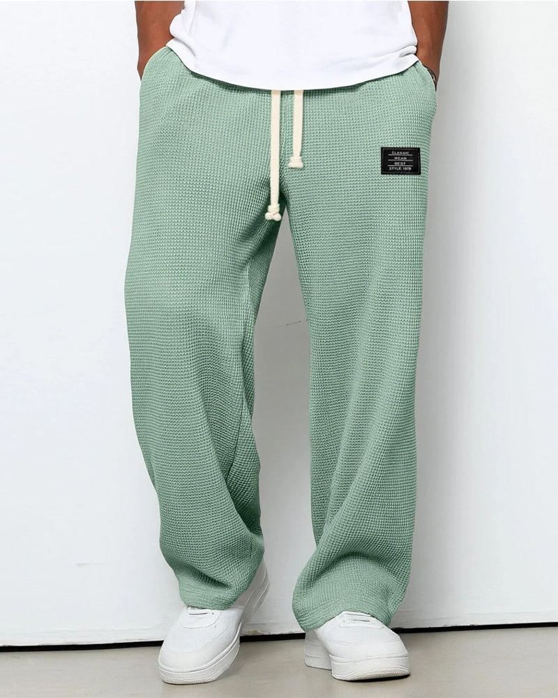 Men's Comfortable Wide Leg Trousers with Adjustable Waist