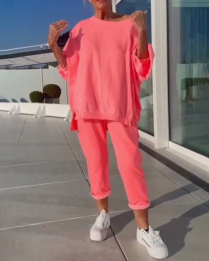 Einfarbige, schlichte, lässige Bluse