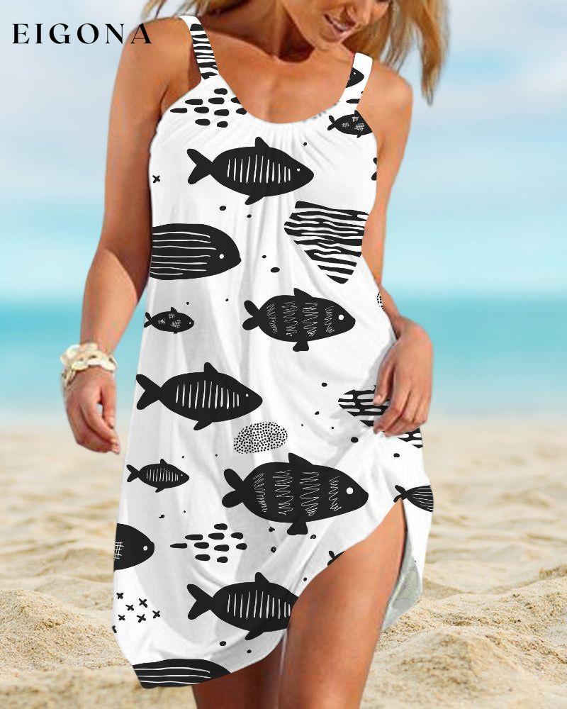 Printed beach sundress 23BF Casual Dresses Clothes Dresses Summer