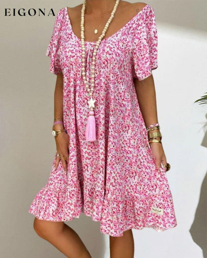 Floral Rrint Ruffle Sleeve Dress 23BF Casual Dresses Clothes Dresses SALE Spring Summer