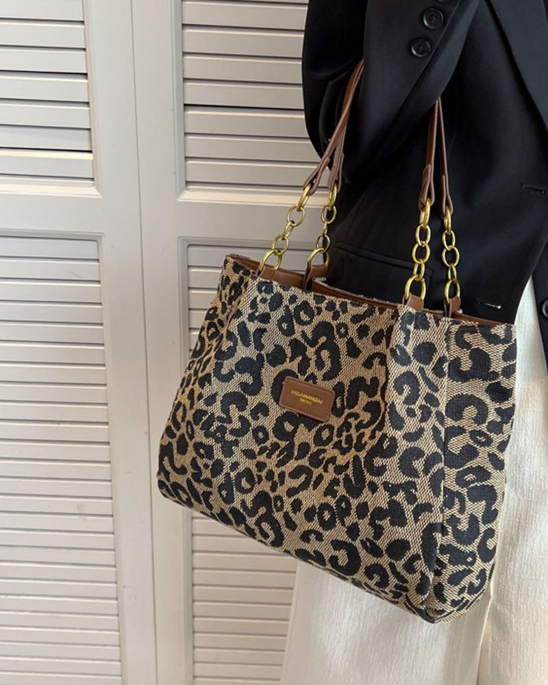 Leopard print shoulder underarm bag bags