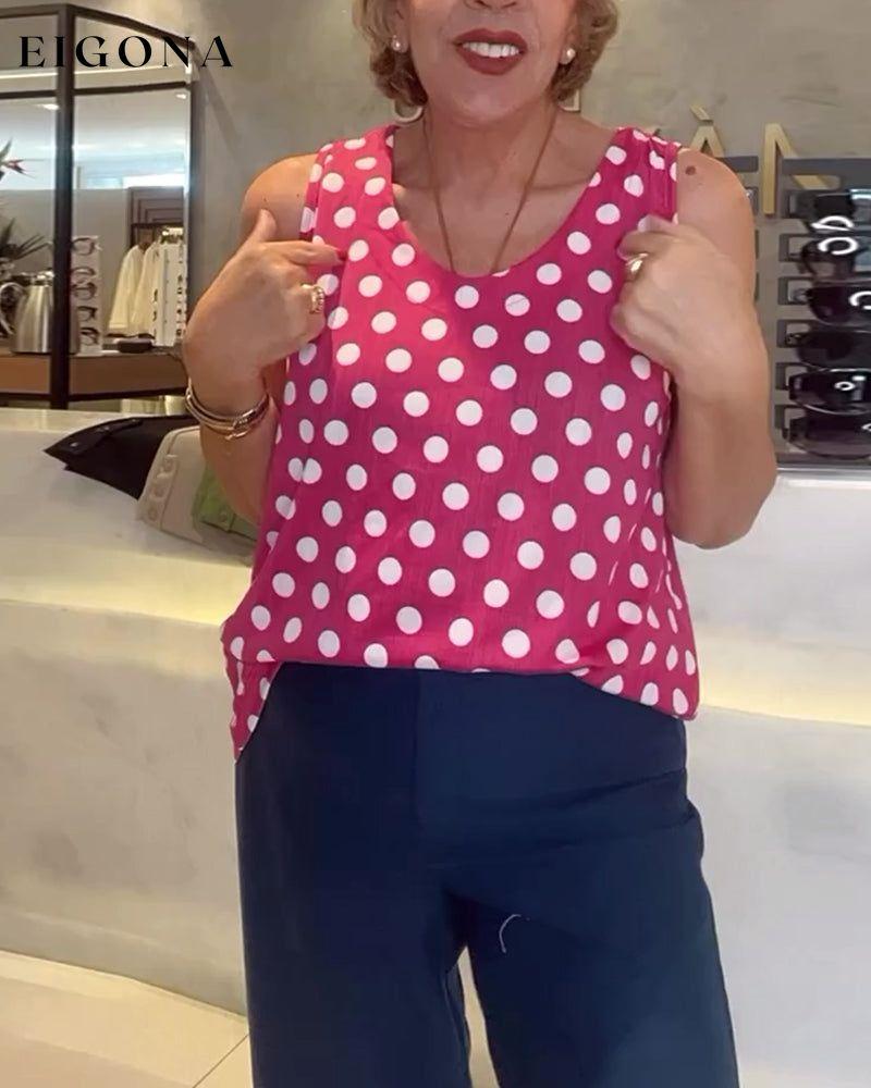 Sleeveless polka dot print blouse blouses & shirts summer