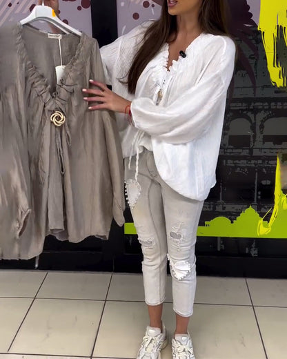 Loose Long Sleeve Blouse