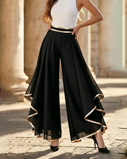 Color Block Flowy Wide-Leg Pants