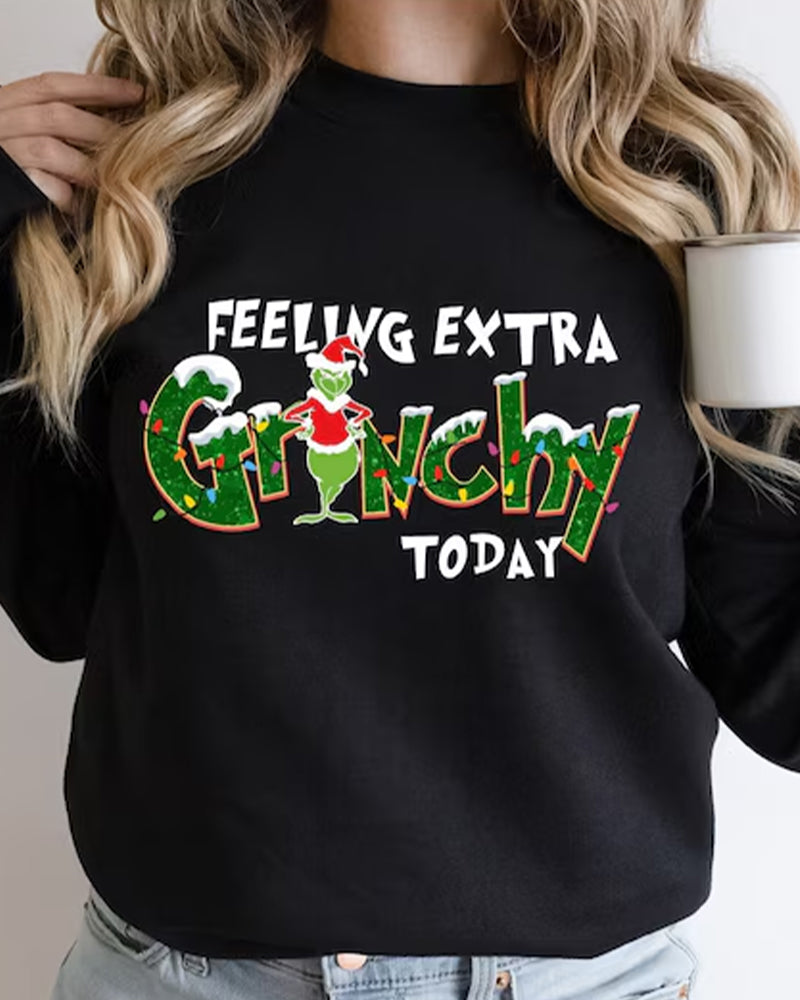 Feeling Extra Grinchy Today Christmas Sweatshirt 2024 f/w christmas grinch sweatshirts