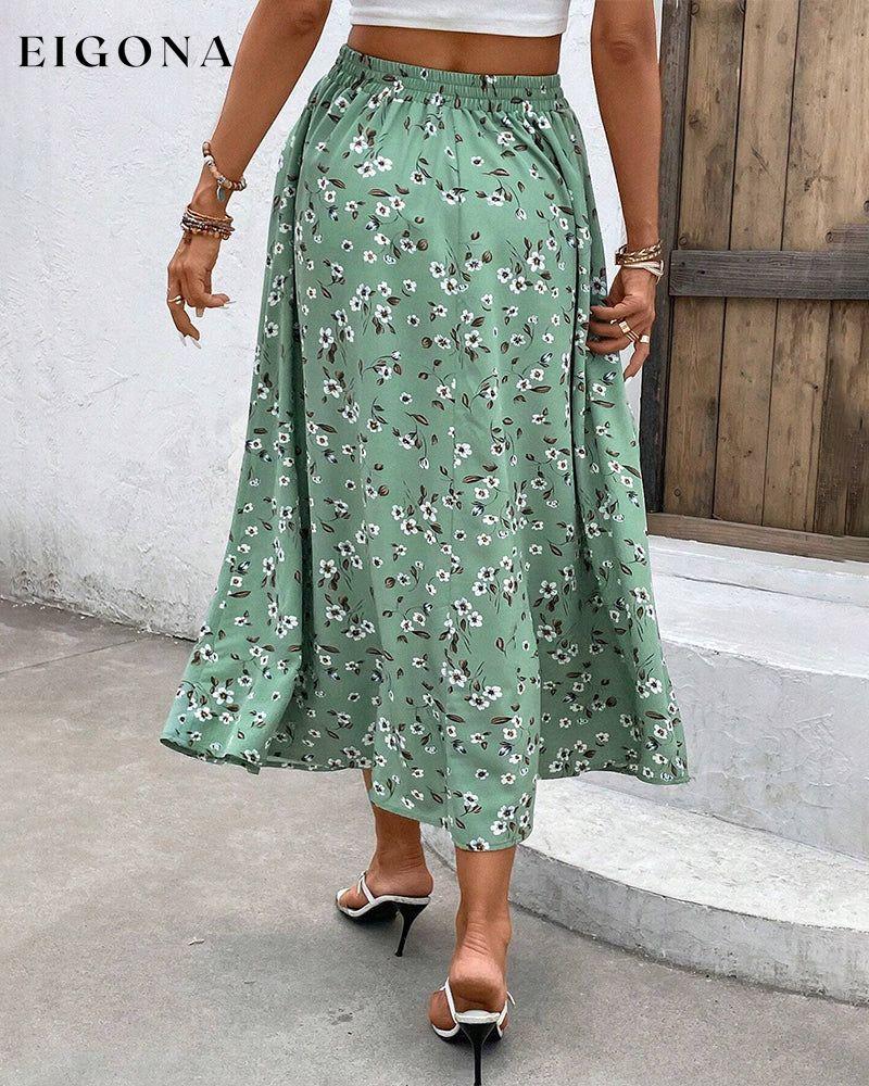 Elastic floral casual skirt skirt spring summer