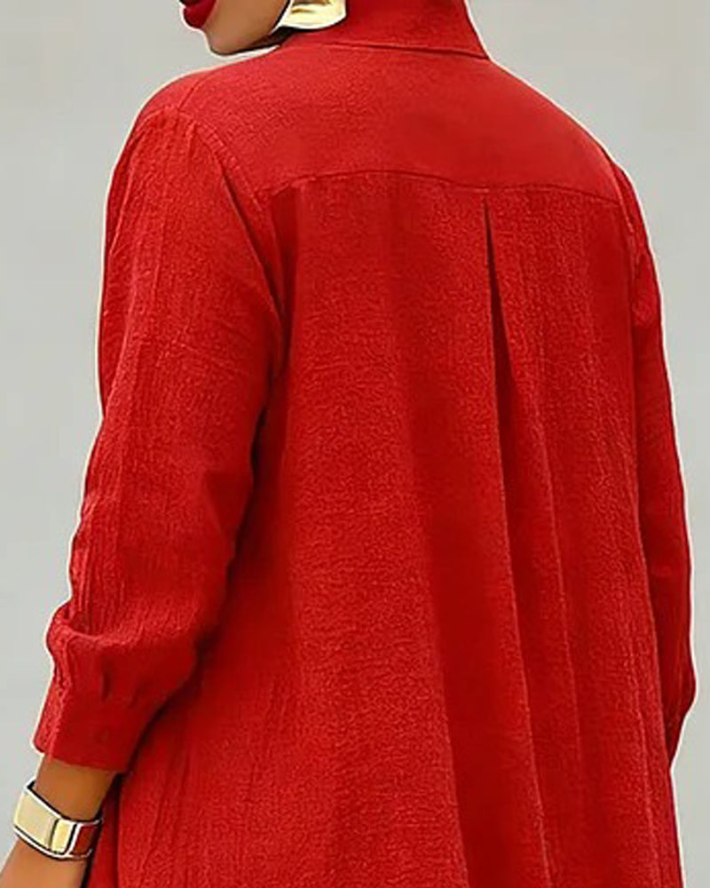 Stylish Long-Sleeve Shirt Dress