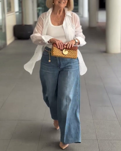 Solid Color Fashionable Lapel Shirt