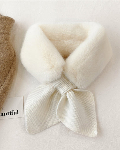 Fashionable Knitted Patchwork Fur Scarf