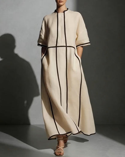 Color Block Loose Vacation Dress