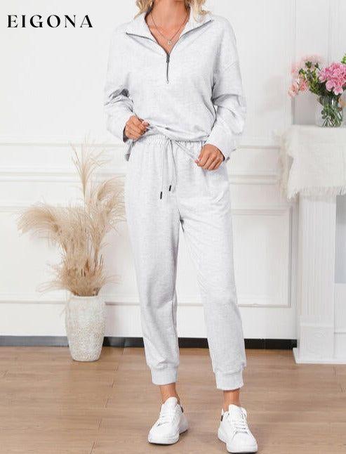 Half Zip Sweatshirt and Drawstring Sweatpants Set clothes Ship From Overseas SYNZ