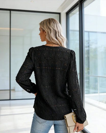 Women's Elegant Crew Neck Hollow