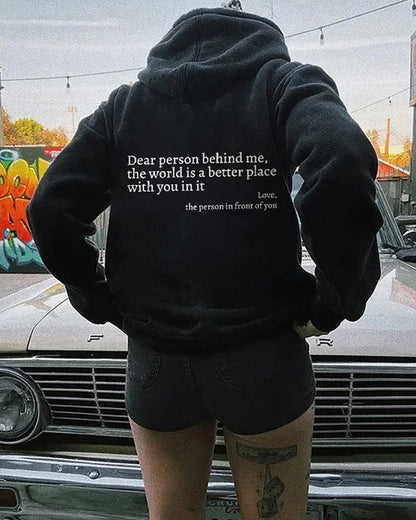 Dear Person Behind Me' Sweatshirt 2024 f/w hoodies spring