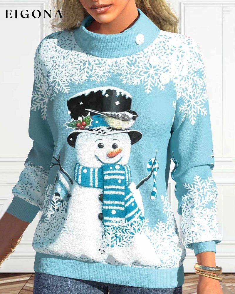 Snowman print stand collar sweatshirt 2023 f/w 23BF christmas Clothes sweatshirt