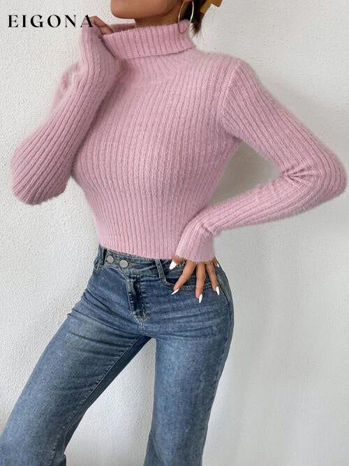 Ribbed Turtleneck Long Sleeve Sweater clothes Ship From Overseas sweater sweaters X.W