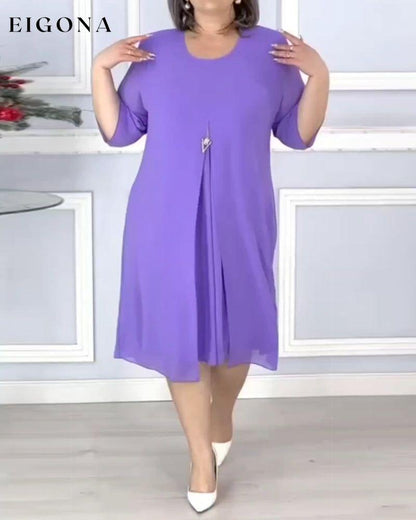 Women's solid color loose dress casual dresses spring summer