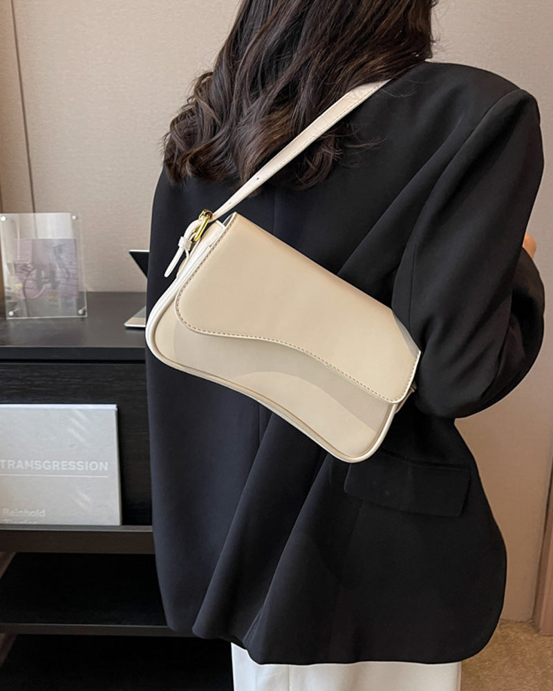 Simple solid color flip cover magnetic buckle shoulder bag bags