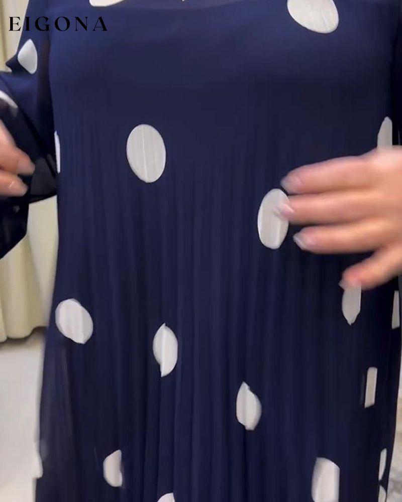 Round Neck Polka Dot Loose Dress casual dresses spring summer