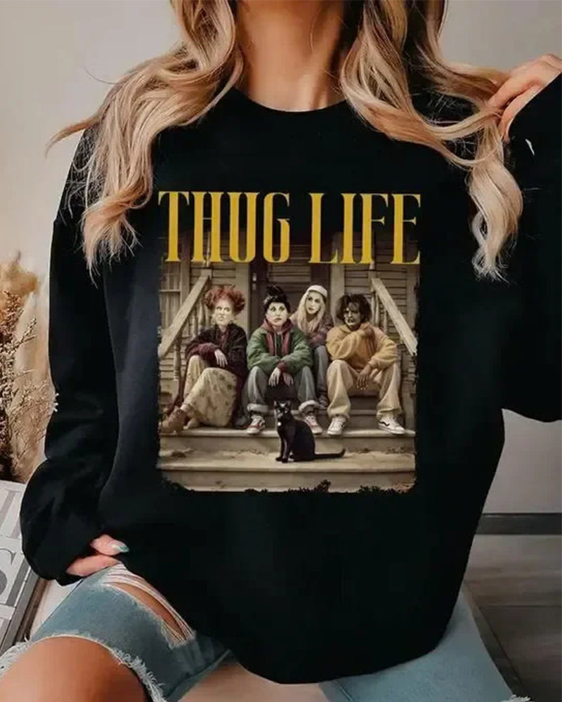 Thug Life Golden Girl Bad Witches Halloween Vintage Unisex Sweatshirt 2024 f/w halloween sweatshirts