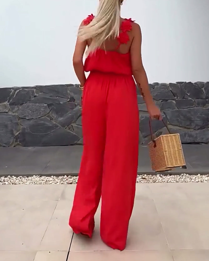 Holiday Straps-Overall in Volltonfarbe