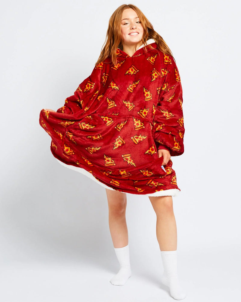 Cute Pizza Loose Blanket Hoodie 2024 f/w Blanket Hoodies