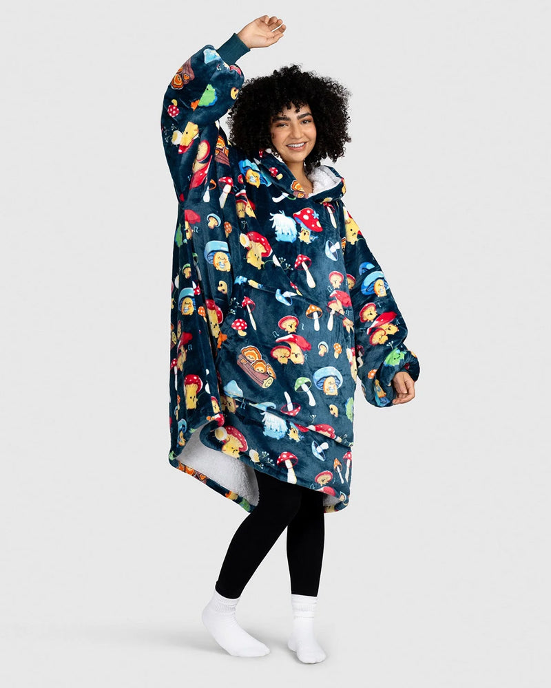 Cute Mushroom Loose Blanket Hoodie 2024 f/w Blanket Hoodies