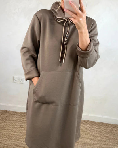 Oversized Hooded Dress with Pockets