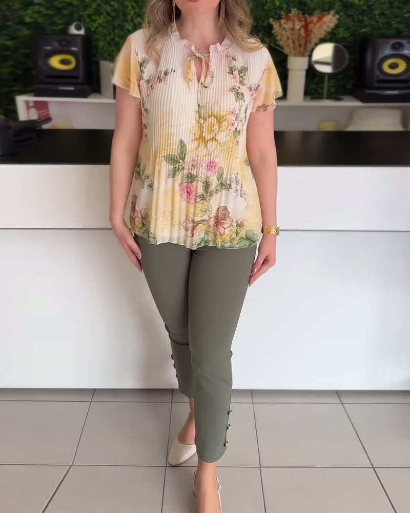 Bedruckte, stilvolle Bluse