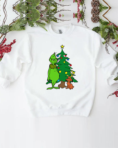 Funny grinch Christmas round neck sweatshirt 2024 f/w christmas Grinch sweatshirts