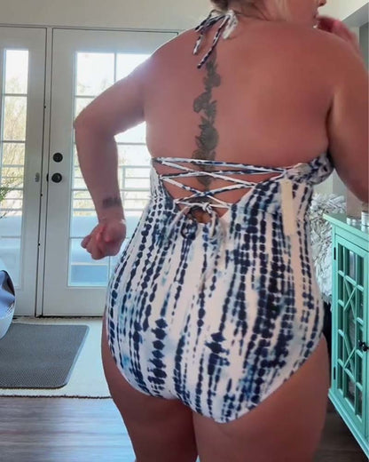 Sexy Tie-Dye One-Piece Swimsuit