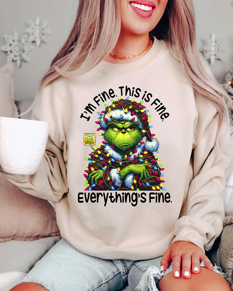 Women's Funny Grinch Sweatshirt 2024 f/w christmas hoodies & sweatshirts women's christmas