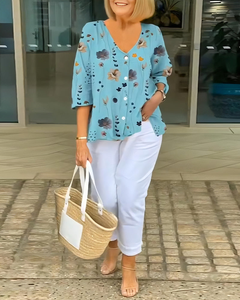 Flowy Floral Print  Blouse