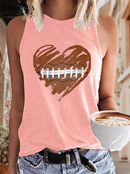 Women's Heart American Football Print Tank Top ball print