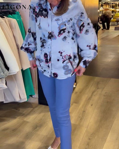 Flower print long sleeve blouse blouses & shirts spring summer