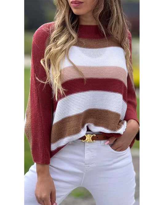 Long Sleeve Striped Sweater 2024 f/w pullovers