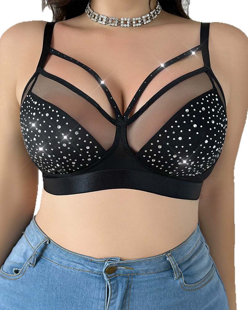 Sparkling Diamond Large Size Seamless Bra