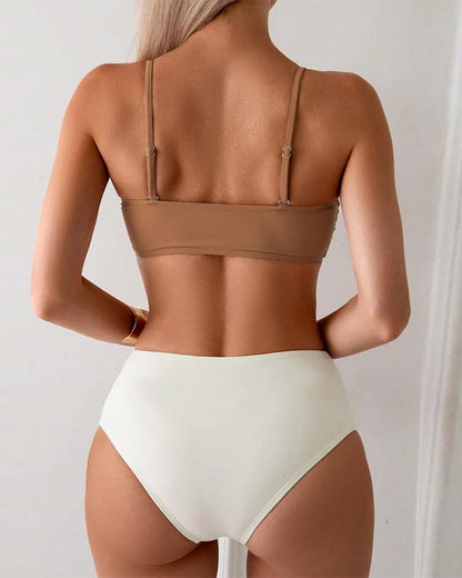 Two-Piece Solid Color Sexy Bikini