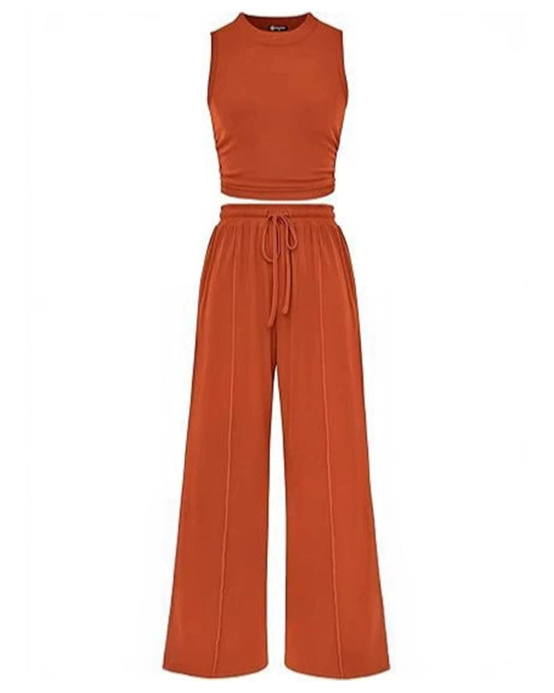 Vest and Elastic-Waist Trousers Set