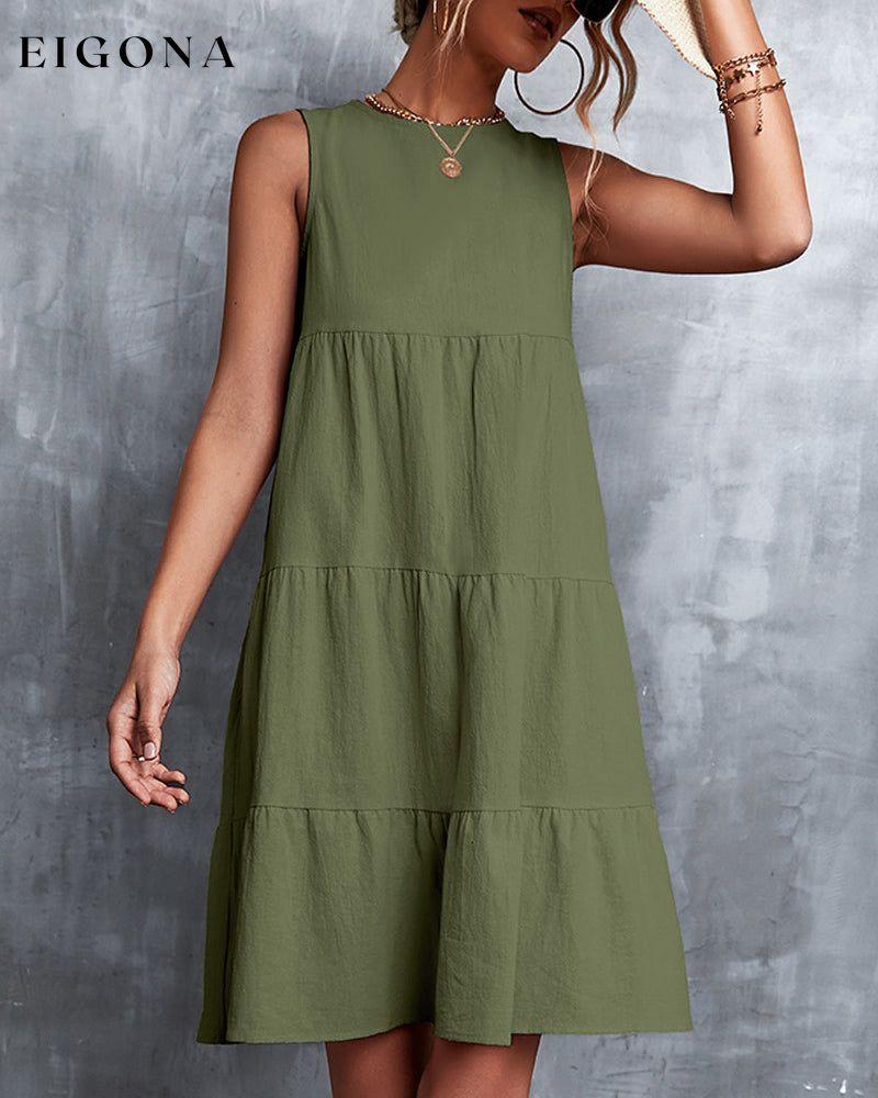 A-Line sleeveless solid color dress 23BF Casual Dresses Clothes Dresses Summer