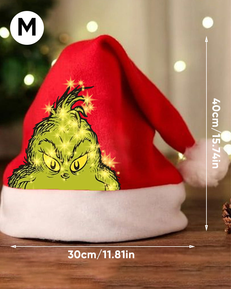 Unisex christmas print plush hat accessories christmas Grinch